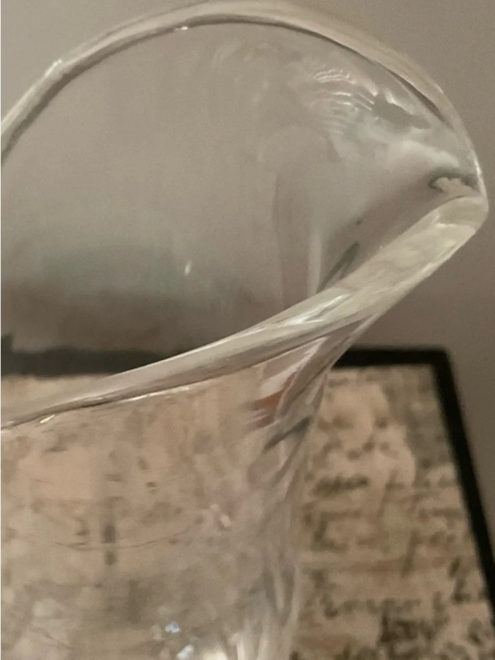 Steuben Signed Crystal Pitcher #8077 Lloyd Atkins Split Handle Art Glass MCM